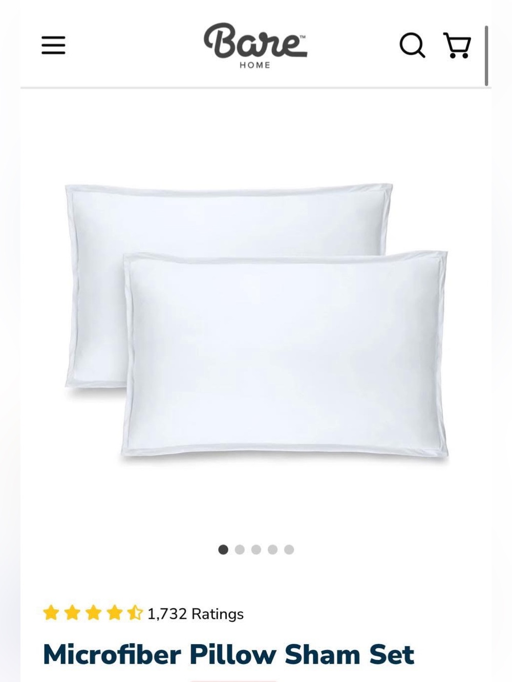 White Microfiber Pillow Sham Set